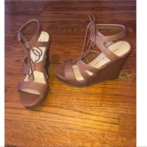 Chinese Laundry Tan/Camel Colored Wedges
